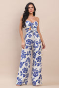 Blue floral jumpsuit